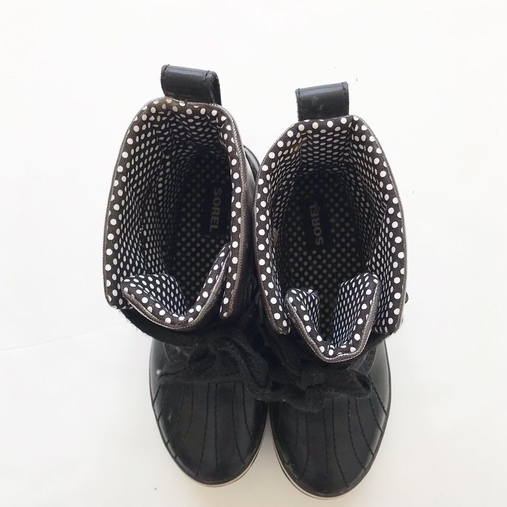 Sorel Black lace up short rain Boots Size 5 - Picture 3 of 8